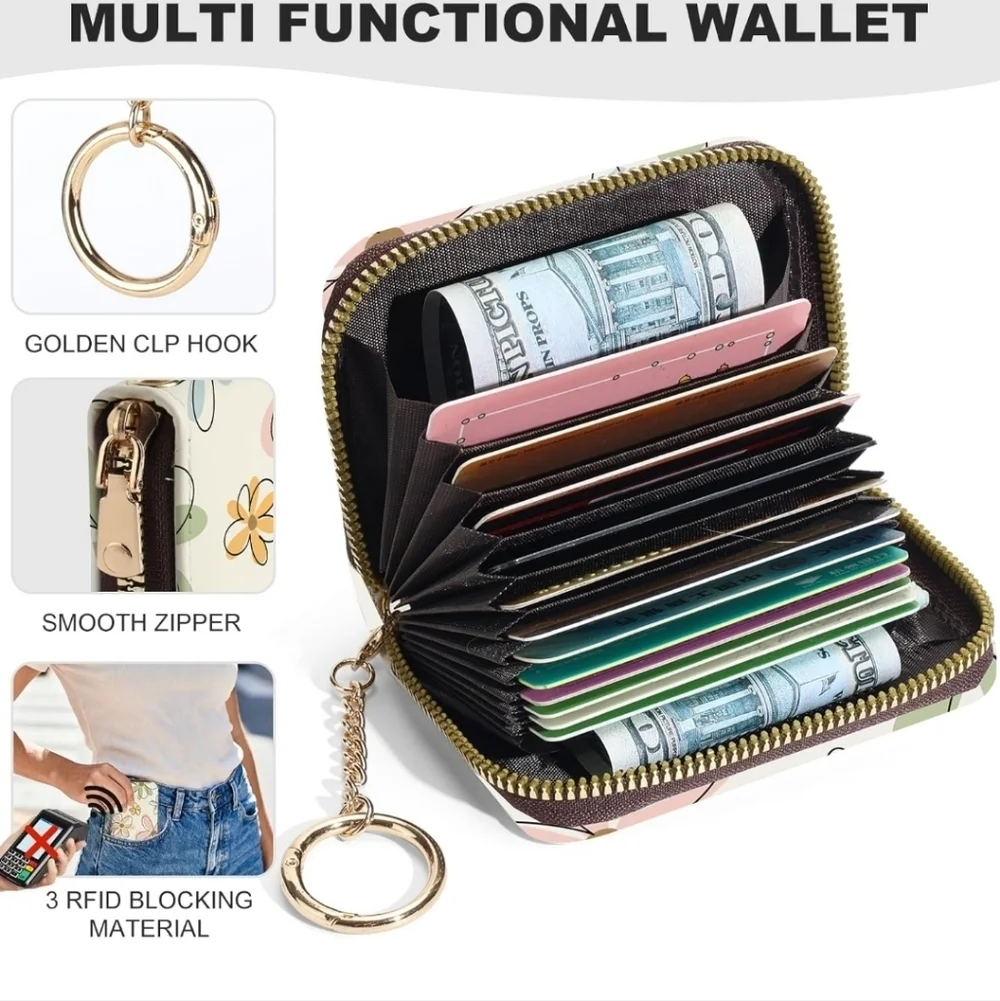 Floral Patterned Card Holder Wallet